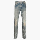 Amiri Bandana Print Skinny Jeans Clay Indigo