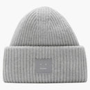 Acne Studios Large Face Logo Beanie Light Grey Melange