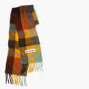 Acne Studios Mohair Checked Scarf Brown/yellow/green