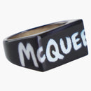 Alexander Mcqueen Graffiti Ring Black/white