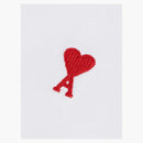 Ami Paris Ami de Coeur Embroidered Polo Shirt White/Red