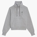 Ami Paris Ami De Coeur Half-zip Boxy Fit Sweatshirt Grey/grey