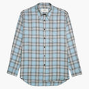 Ami Paris Long Sleeved Checkered Knitted Shirt Blue