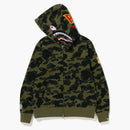 Bape 1st Camo 2nd Ponr Shark Full Zip Hoodie Green