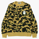 Bape 1st Camo Ape Head Crewneck Yellow