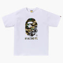 Bape 1 ° camo pazzo di bagni scimmia tee bianca