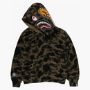 Bape 1st Camo Crochet Shark Full Zip Hoodie Green