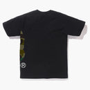 BAPE 1 ° camo laterale grande tè alla testa scimmia nera/verde
