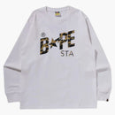 Bape 1st Camo Sta L/s Tee White/yellow