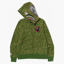 Bape 30th Anniversary Line Camo Shark Full Zip Hoodie Green