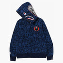 Bape 30th Anniversary Line Camo Shark Full Zip Hoodie Navy