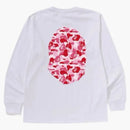 Bape Abc Camo Big Ape Head L/S TEE White/Pink