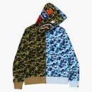 Bape Abc Camo Crazy Shark Full Zip Hoodie Green/blue