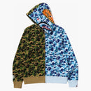 Bape Abc Camo Crazy Shark Full Zip Hoodie Green/blue