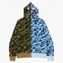 Bape Abc Camo Crazy Shark Full Zip Hoodie Green/blue