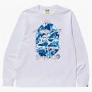 Bape abc camo japanese letters l/s tea white/blue