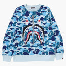 Bape Abc Camo Shark Crewneck Sweatshirt Blue