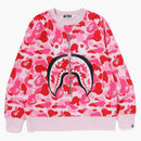 Bape Abc Camo Shark Crewneck Sweatshirt Pink