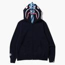 Bape Abc Camo Shark Wide Fit Full Zip Double Hoodie Navy