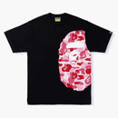 BAPE ABC CAMO Side Big Ape Head Té Negro Pink