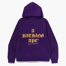 BAPE una sudadera con capucha de botón de bañamiento Purple