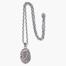 Collar de piedra de cristal de la cabeza de Bape Ape (FW22) Plata