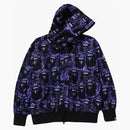 Bape Ape Head Graffiti Shark Full Zip Hoodie Purple