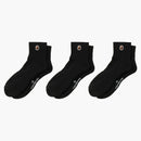 Bape Ape Head One Point Ankle Socks (3 Pair) Socks Black