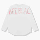 Bape Black Paisley Logo L/S TEE White Pink