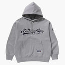 Bape Baseball Logo Relaxed Fit Pullover Hoodie Gray