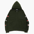 BAPE Big Ape Head Digital Mosaic Relajado Fit Full Zip Soodie OlivedRab