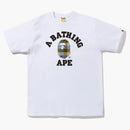 Bape Block Check College Tee (fw22) White Beige