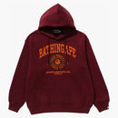 Bape College Graphic Pullover Hoodie Burgundy