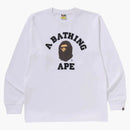 Bape College L/S Tea (SS25) Bianco