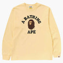 Bape College L/s Tee (ss25) Yellow