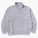 Bape College Monogram Logo Half Zip Relax Fit Crewneck Sweatshirt Gray