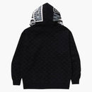Bape College Monogram Relaxed Fit Shark Full Zip Hoodie Black