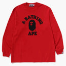 Bape College Relaxed Fit L/s Tee Red