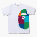 Bape Color Block Side Big Ape Head Tee White Multi