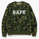 Bape Color Camo Crystal Stone Relajado Fit Crewneck Sweeck Sweeck (SS22) Verde