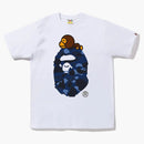 Bape Color Camo Milo on Big Ape Tea (FW22) White Navy