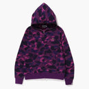 Bape Color Camo Thermal Full Zip Hoodie Purple