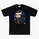 Bape Color Camo Transform Big Ape Head Tee Black/navy