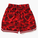 Bape Color Camo szeroko dopasowane spodenki do koszykówki czerwone