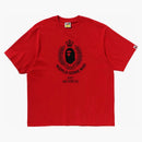 Bape Crest College Logo Relaxed Fit Tee Red