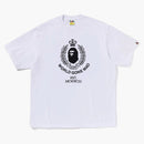 BAPE CREST COLLEGE LOGOTO RELAJO FIT TEE WHITE