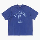 Bape Garment Dye Spray Print College Relaxed Fit Tee Blue