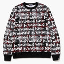 Bape graffiti check crewneck black