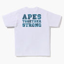 Bape Honeycomb Camo College ATS TEE White Blue