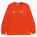 Bape Kanji Logo Asnka L/s Tee Orange